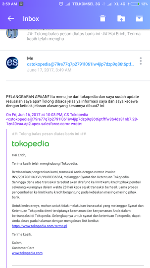 SURAT TERBUKA - TOKOPEDIA CARI2 MSLH BUAT MEMPERSULIT. Mng TOKOPEDIA SILAHKAN MASUK!