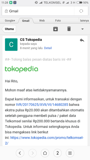 PROMO TOKOPEDIA Beli pulsa 200rb BONUS 40rb