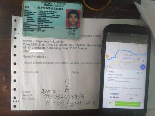 Barang orderan saya dibawa kabur salah satu driver gojek