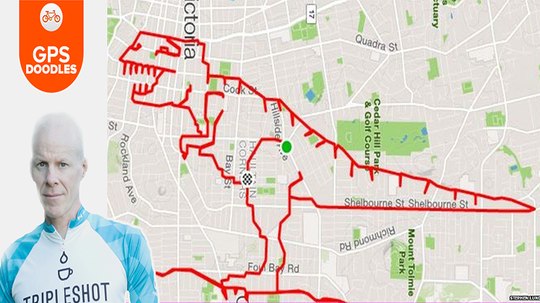 Seniman ini Menggambar Rute GPS di Google Map dengan Bersepeda