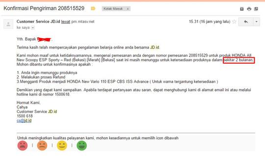 3x PHP Belanja di JD.ID , Lebih 1 Bulan tidak ada Kabar pasti 