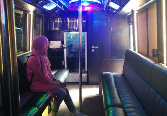 Interior Bus Party Royale VIP yang Disita Kemenhub