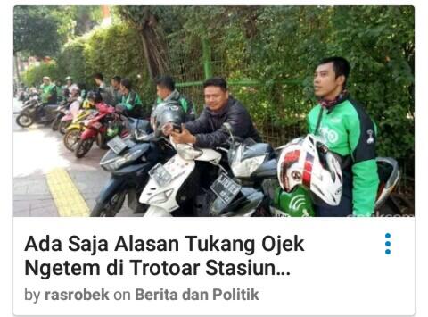 Ada Saja Alasan Tukang Ojek Ngetem di Trotoar Stasiun Palmerah