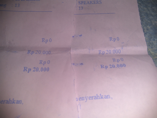 PUNGUTAN BIAYA PELALUBEAAN RP.20.000/ PAKET, PT POS INDONESIA (JKT BARAT)