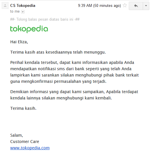 KECEWA DENGAN TOKOPEDIA