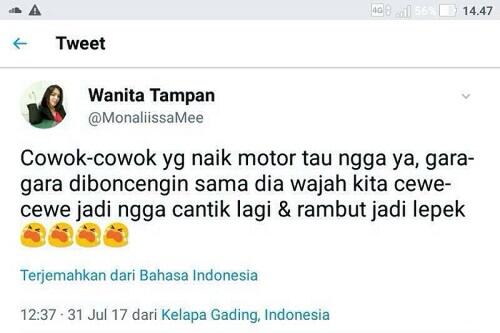 Netizen Ini Curhat Diboncengin Naik Motor, Kalo Agan?