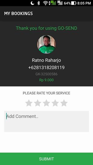 Barang Hilang via GO SEND Aplikasi GOJEK di android GK-32500586