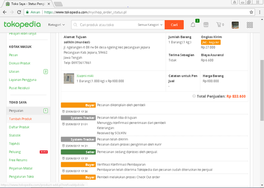 SURAT TERBUKA UNTUK TOKOPEDIA dan agan solikin a.k.a murdasi a.k.a melina wulandari