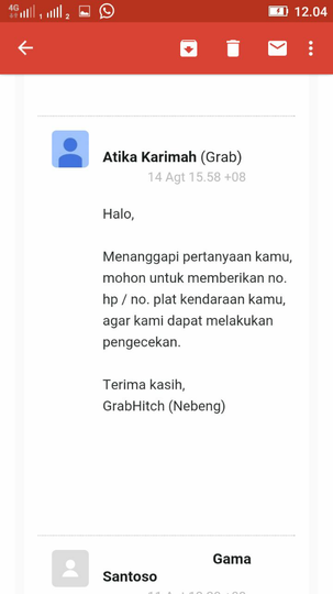 *grabhitch, Penarikan Saldo Dompet Tak Kunjung Di Transfer*