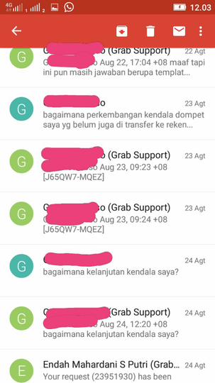 *grabhitch, Penarikan Saldo Dompet Tak Kunjung Di Transfer*