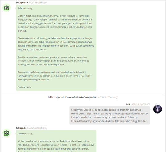 JNE dan Admin Tokopedia yang TIDAK BECUS mengurus barang tertukar