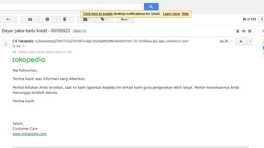 Dear TOKOPEDIA 