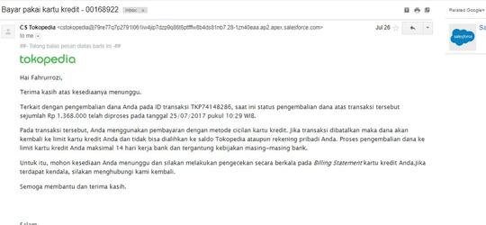 Dear TOKOPEDIA 