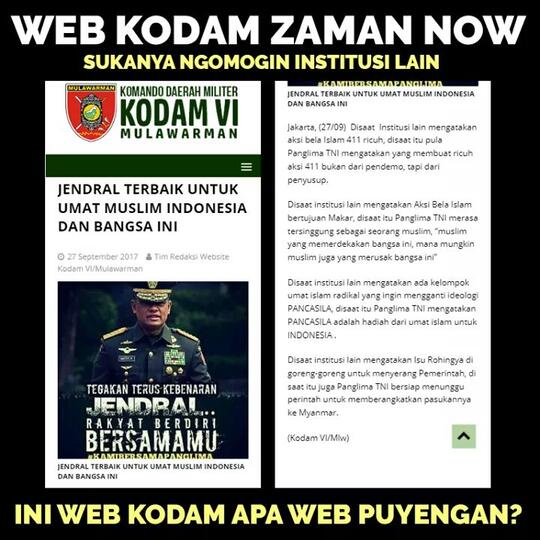 Situs Kodam Mulawarman Serang Kepala BIN, Ini Penjelasan Pangdam