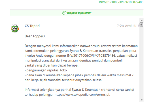 SURAT TERBUKA UNTUK ADMIN GOBLOK TOKOPEDIA