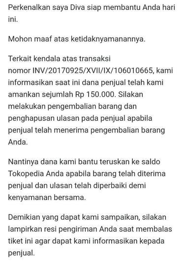 Penjual di Tokopedia Tidak Profesional
