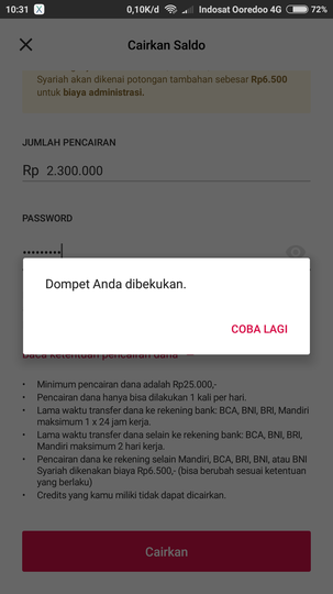 SALDO BUKADOMPET bukalapak dibekukan tanpa sebab