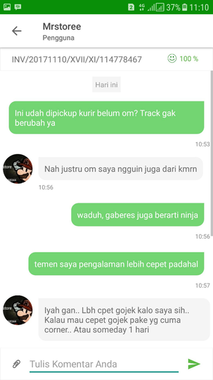 Cek kiriman ninja