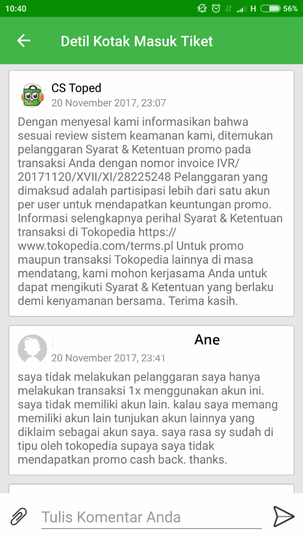 Hati-Hati, Jangan Mudah Tergiur Promo Cash Back TOKOPEDIA yang "PHP" Ke Saya