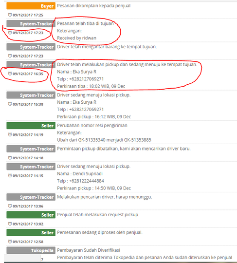 Pencurian barang dari Tokopedia oleh Driver Go-Send