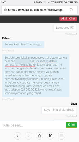 Kecewa pelayanan bhinneka.com