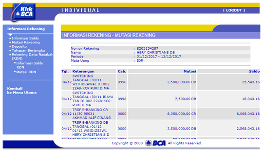 Surat Terbuka ke Bank Danamon mengenai fasilitas money trans