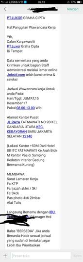 Interview pt luxor graha cipta