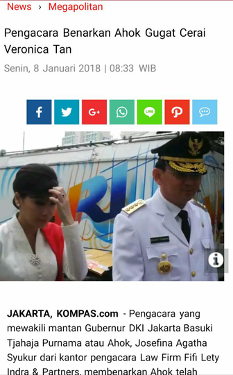 Isu Orang Ketiga Menyeruak di Tengah Gugatan Cerai Ahok ke Veronica