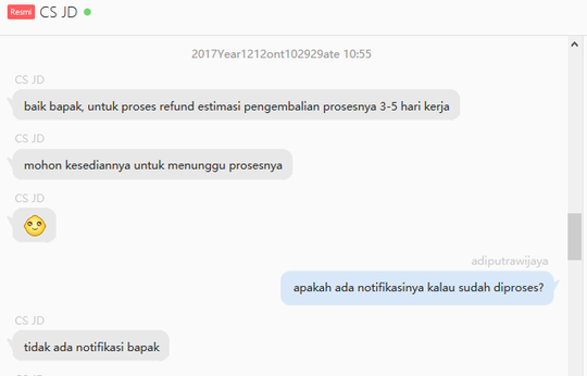 Terima Kasih JD.ID Yang Telah Menyulitkan Konsumen Dalam Hal REFUND