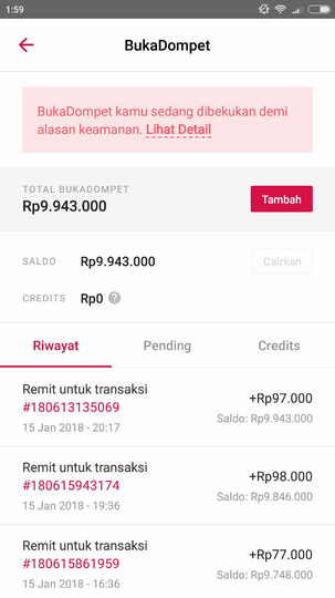 Bukadompet Di Bekukan Bukalapak Tanpa Ada Alasan Yang Jelas.
