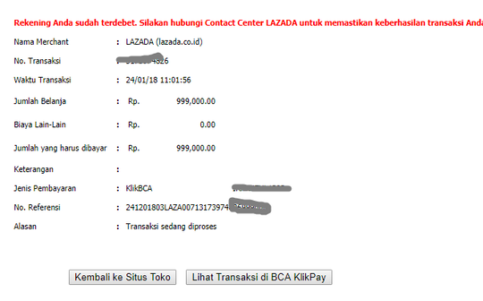 PESANAN DIBATALKAN SECARA SEPIHAL OLEH LAZADA.CO.ID