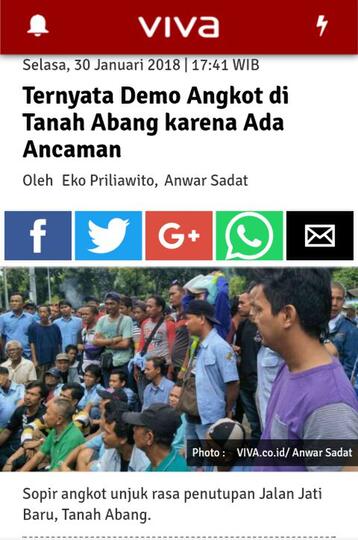 Ternyata Demo Angkot di Tanah Abang karena Ada Ancaman