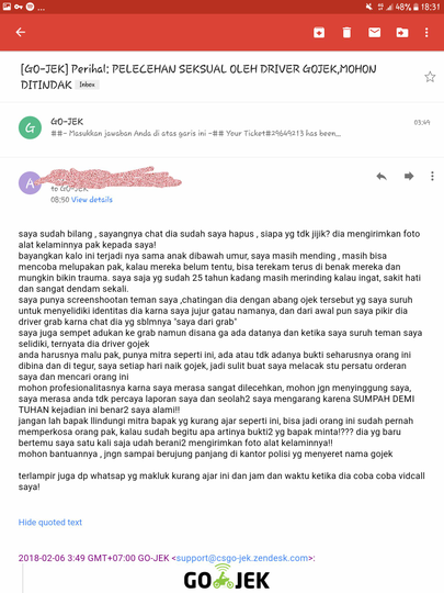 KELAKUAN MESUM DRIVER GOJEK. BANTU ANE GAN AGAR ORANG INI DIBERIKAN SANKSI