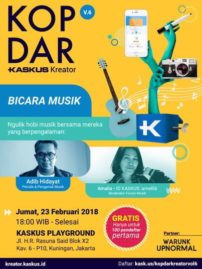 Ngomongin Musik Bareng Adib Hidayat di KOPDAR Kreator, Yuk!