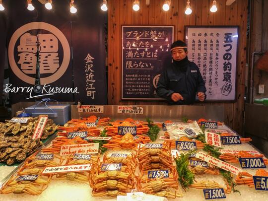 Omicho, Pasar seafood di Jepang yang terkenal sangat bersih.