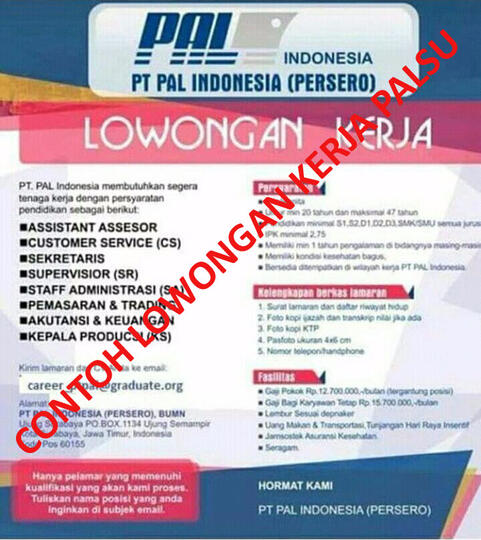 Pengumuman Lowongan Kerja Pt Pal Indonesia Persero 2018 Kaskus Pengumuman Lowongan Kerja Pt Pal Indonesia Persero 2018 Kaskus