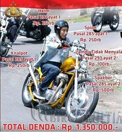 Viral Meme 'Pelanggaran Lalin' Jokowi, Ini Kata Kakorlantas