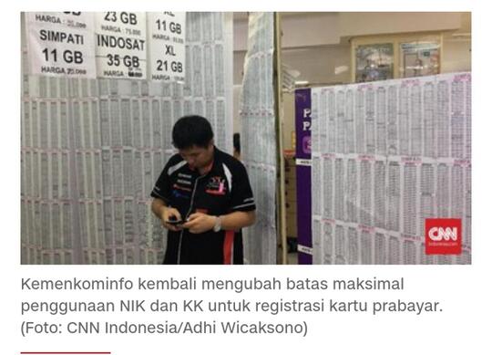 Kominfo Kembali Ubah Aturan, 1 NIK Bisa Daftar Banyak Nomor