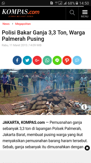 Bakar Ganja di Halaman Polrestabes Medan, Polisi dan Warga Sekitar Sempoyongan