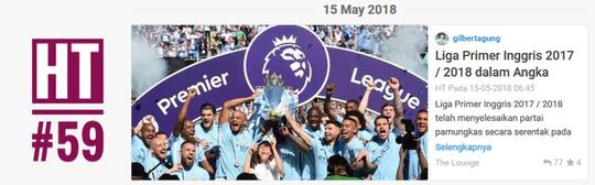 Liga Primer Inggris 2017 / 2018 dalam Angka