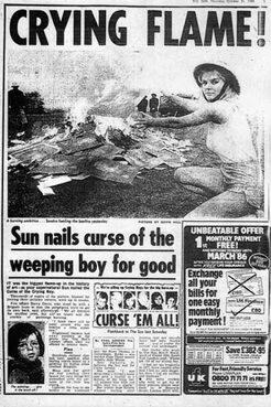Ceria tentang lukisan terkutuk "The Crying Boy" yang gak bisa dibakar.