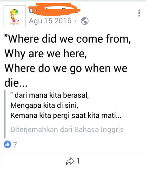 Status Sosmed Masa Lalu
