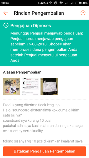 Buruknya system komplain retur di shopee.co.id seller SHOPEE MALL rumahsuksesbersama