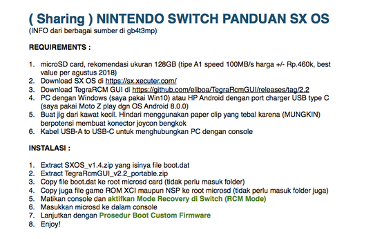 Sharing Nintendo Switch Panduan Instalasi Cfw To Play Xci Nsp