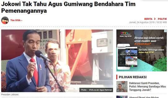 Jadi Mensos, Agus Gumiwang Diminta Mundur dari Tim Sukses Jokowi