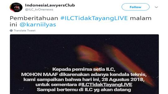 ILC Batal Tayang, Fadli Zon Hingga Rocky Gerung Berkomentar