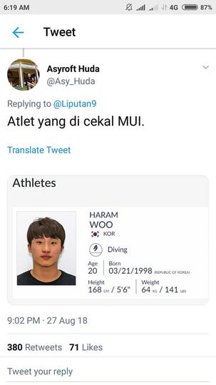 Nama-nama Nyeleneh Atlet di Asian Games 2018, Ngocok Perut Ane BRO !