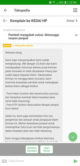 Paket Jne Yes Hilang Dana Ditahan Oleh Tokopedia Kaskus