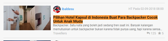 Pilihan Hotel Kapsul di Indonesia Buat Para Backpacker Cocok Untuk Anak Muda