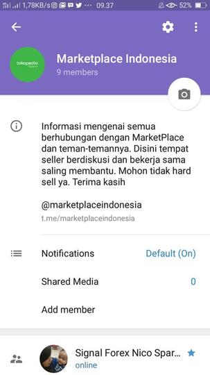 Group Telergam Marketplace informasi terbaru mengenai marketplace